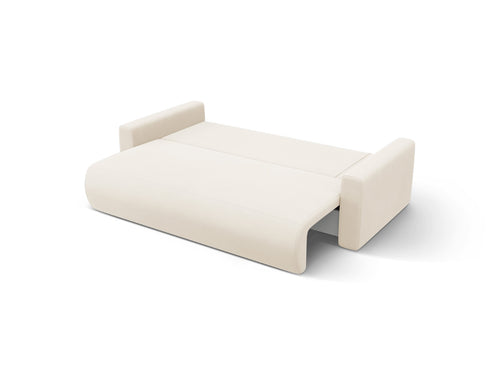 Cosmopolitan Design Omkeerbare converteerbare hoekbank met opbergdoos Belfast 3-zits, flueel ivoor - 149x240x84cm