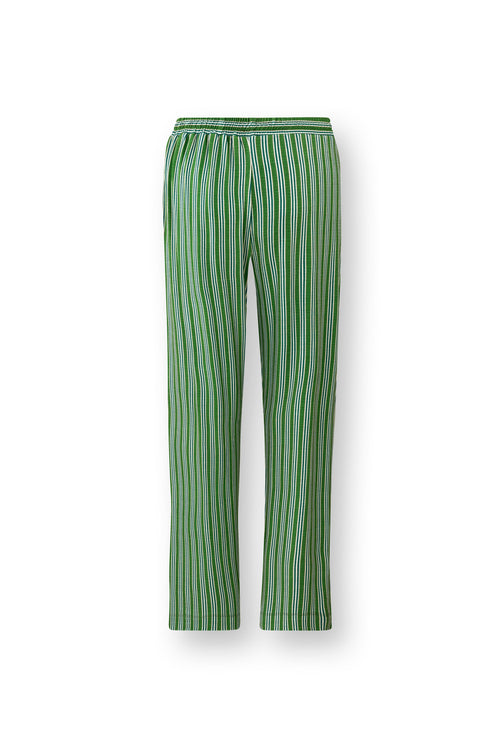 Pip Studio - Belin Pyjama Broek Dames - Kente Stripe - Groen - L