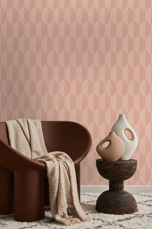 Origin Wallcoverings eco-texture vliesbehang 3D-motief terracotta roze - 50 x 900 cm - 348033 - vtwonen shop