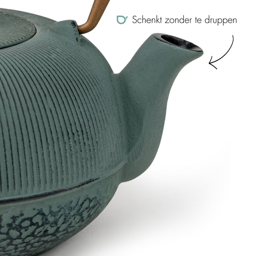 Bredemeijer - Gietijzeren theepot Sichuan - 1 liter - Blauw - Met filter - vtwonen shop