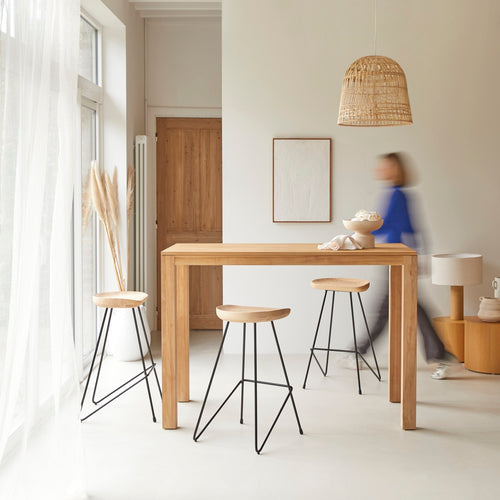 Tikamoon Massief teakhouten bartafel voor 4/6 personen - Naturel