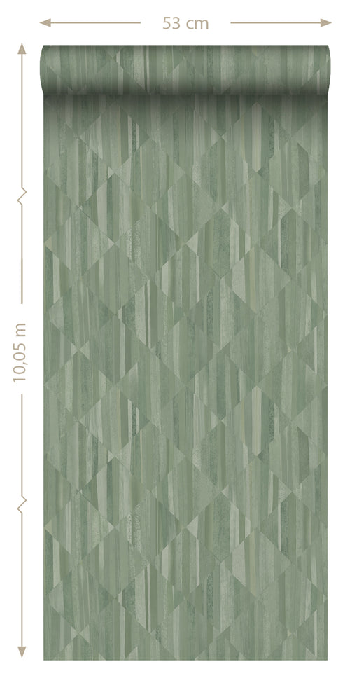 Origin Wallcoverings behang 3D-houtmotief vergrijsd groen - 50 x 900 cm - 347868 - vtwonen shop
