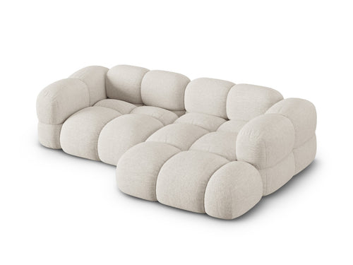 Cosmopolitan Design rechter hoekbank Loretto 3-zits, structurele stof beige - 147x250x68cm