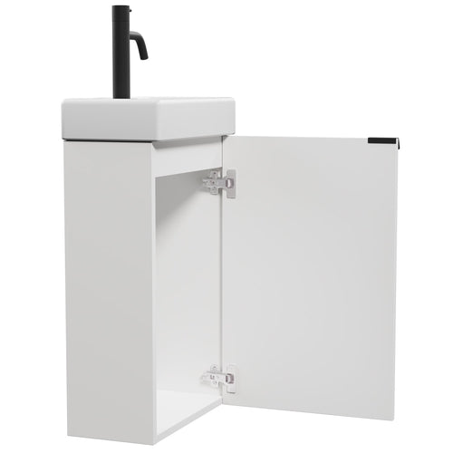 Badplaats Toiletmeubel Bosco 40 x 22 cm – Mat Wit – Fonteinmeubel met Wastafel