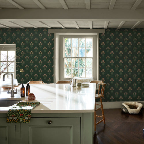 William Morris at Home Vliesbehang - Hyacinth Flower Forest