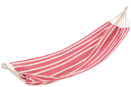 J-Line hangmat Strepen - katoen/polyester - roze/wit