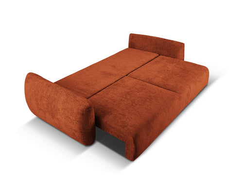 Cosmopolitan Design Slaapbank met opbergdoos Matera 3-zits, chenille, terracotta - 108x240x86cm