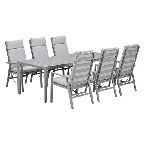 Garden Impressions Tuinset Kasper 7-delig - tuintafel 220x93 cm taupe
