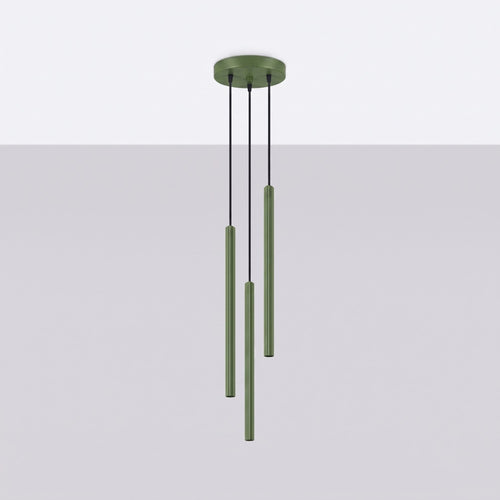 Sollux Lighting Hanglamp ARCHE 3P olijfgroen - 20x20x120cm