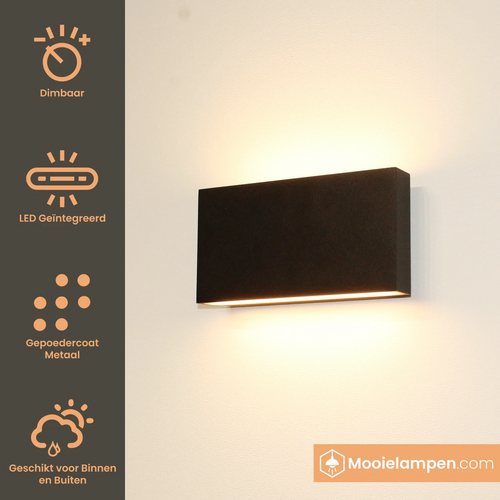 Artdelight Wandlamp Box 2L - Zwart