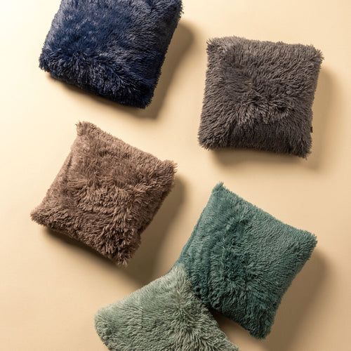FLUFFY - Kussenhoes 45x45 cm - superzacht - effen kleur - Jadeite - lichtgroen