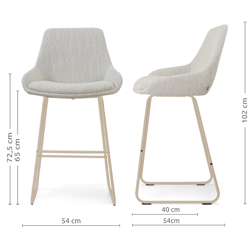 Nolon Nino-Isa barkruk beige gemêleerd - beige onderstel - 65 cm