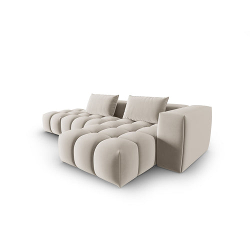 Cosmopolitan Design - Modulaire hoekbank rechts Verona 4-zits, flueel ecru - 145x265x70cm