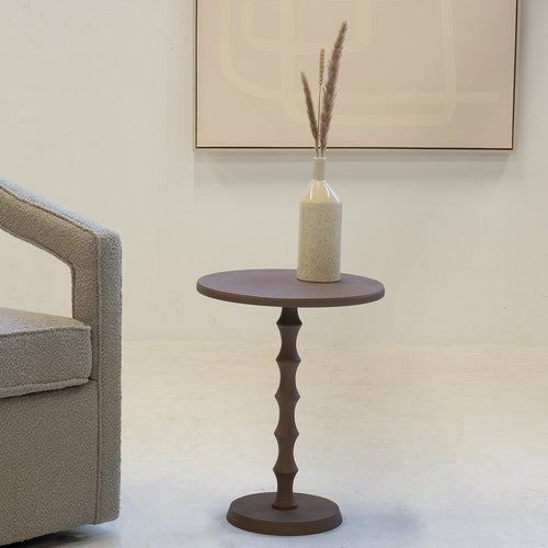 Giga Meubel Bijzettafel Fiene - Bruin - Aluminium - 40x40cm - vtwonen shop