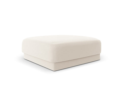 Micadoni Poef Miley flueel, lichtbeige - 90x90x40cm