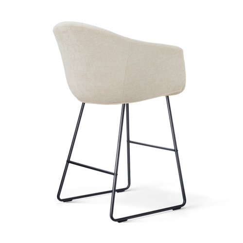 Nolon Nino-Otis Barkruk Cotton Beige - met Armleuning - Zwart - 65 cm - vtwonen shop