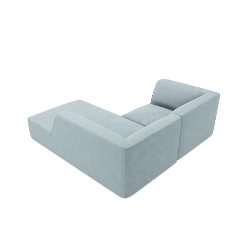 Cosmopolitan Design - Modulaire hoekbank rechts Siena 3-zits, ribfluwelen lichtblauw - 180x186x69cm