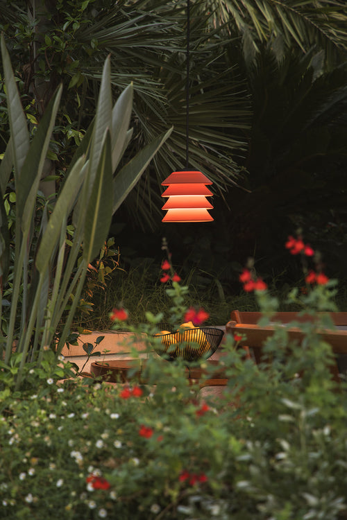 Faro Toba Toba hanglamp voor buiten, oranje, E27, IP65