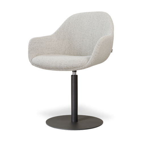 Nolon Niva-Mae tulp eetkamerstoel beige gemêleerd - zwart onderstel