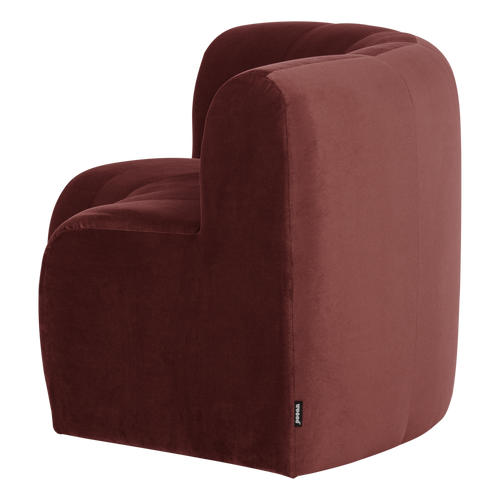 WOOOD eetbank halfronde hoek rug Mojo Base - Velvet - K.bruin - 83x152x76