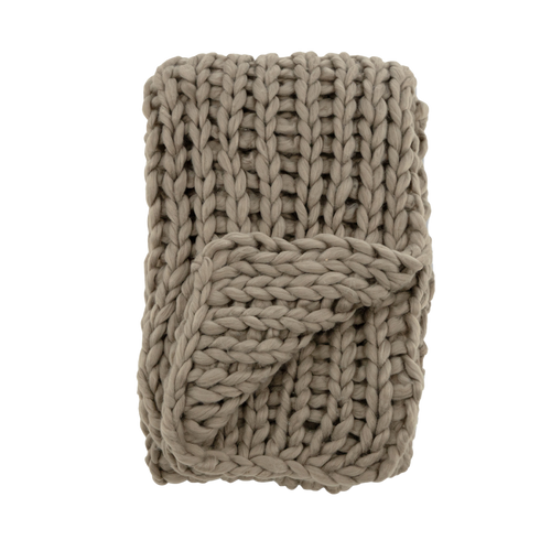 Nest living Verena Gebreide Plaid Bruin - 170 x 130 cm - vtwonen shop