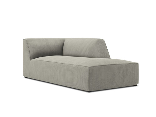 Micadoni rechter chaise longue Ruby ribfluwelen, lichtgrijs - 180x93x69cm