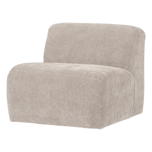 WOOOD 1-zits bank Mojo Base - Ribstof - Ecru - 74x84x97