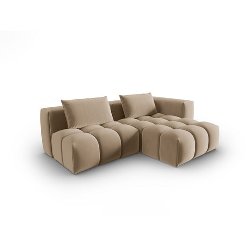 Cosmopolitan Design - Modulaire hoekbank rechts Verona 3-zits, flueel zand - 145x205x70cm
