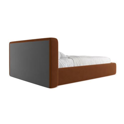 LaMiaSofa Bed met opbergruimte Firenze - velours - terracotta - 180x225x82
