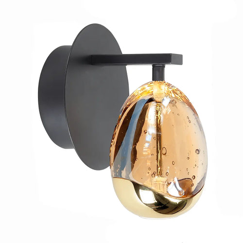 Highlight wandlamp Golden - 1 lichts - 18  x 14.8   cm - amber zwart