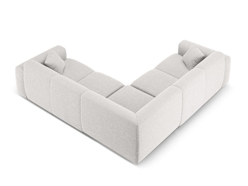 Cosmopolitan Design Symmetrische hoekbank Nolio 5-zits, chenille lichtgrijs - 252x252x72cm