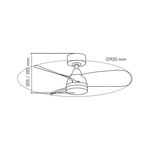 CristalRecord plafondventilator Bryan - 1 lichts - 92  x 38.5   cm - wit