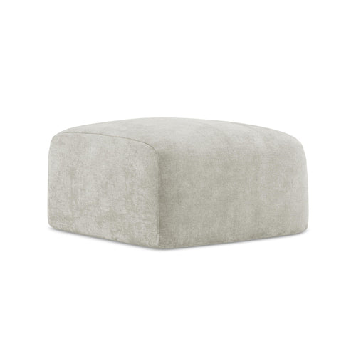 LaMiaSofa Poef Savona - chenille stof - parel - 65x65x40
