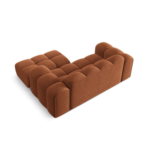 Cosmopolitan Design - Rechter hoekbank Treno 2-zits, chenille baksteen - 164x180x70cm