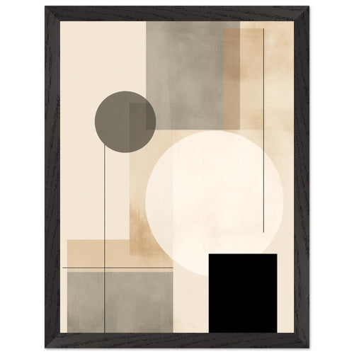 Artfulprints Poster met Lijst Japandi abstract   - 30x40 cm - Taupe