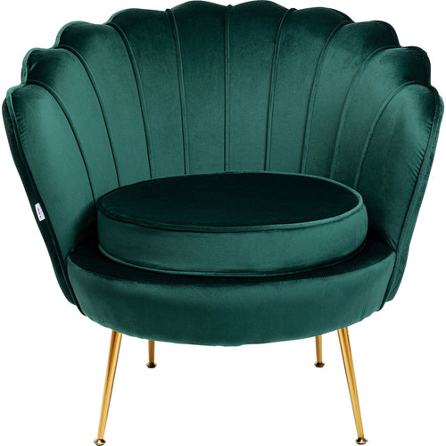 Kare Design Fauteuil Water Lily fluweel groen