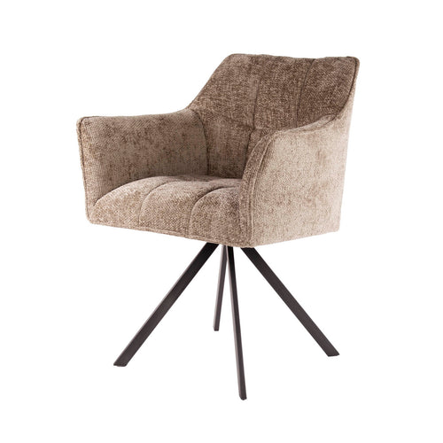 Giga Meubel Eetkamerstoel Raster - Champagne - Draaibaar - Set van 2 - Set van 2 - vtwonen shop