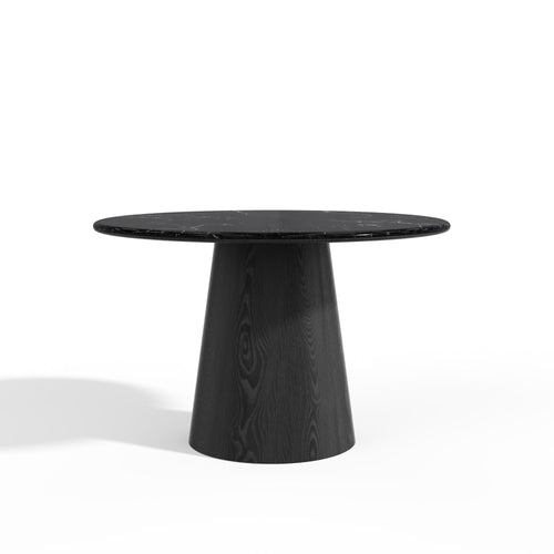 Premium Interiors - Eettafel VERO - multiplex en marmer zwart marmer en zwart hout 120cm