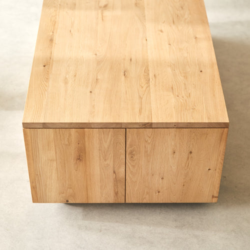 Tikamoon Rechthoekige salontafel van massief eikenhout - Naturel