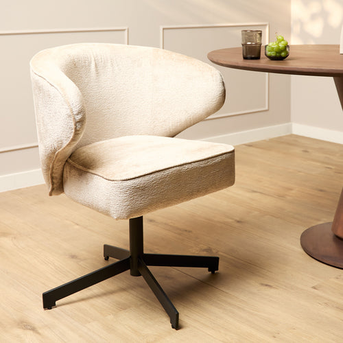 StarFurn Eetkamerstoel Persie - Beige/Zwart - Draaibaar - vtwonen shop