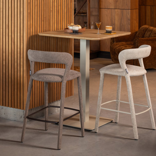 WOOOD barstoel Noble - Polyester - Zand - 95x48x52