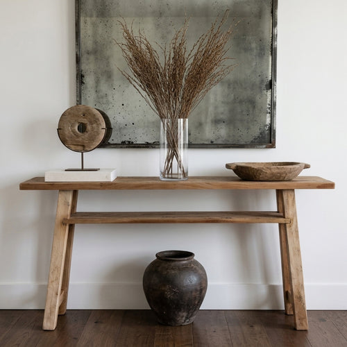 Raw materials bijzettafel Farmwood - FSC gerecycled hout - 140x30x80 cm