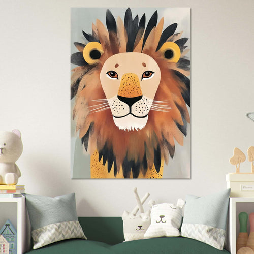 Artfulprints Poster Koning van de jungle   - 30x40 cm - Bruin