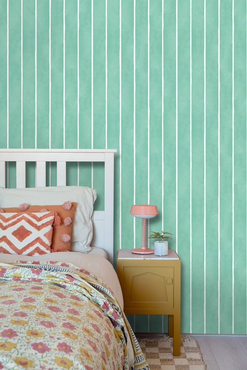 ESTAhome behang strepen groen en wit - 50 x 900 cm - 131309 - vtwonen shop