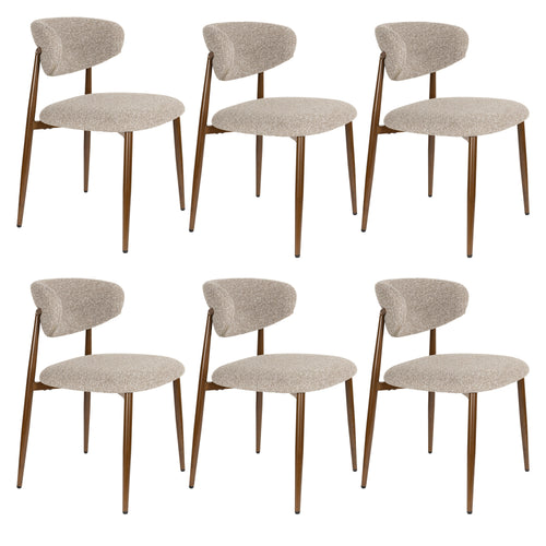 Housecraft Living Noor Eetkamerstoelen Bruin - Set van 6