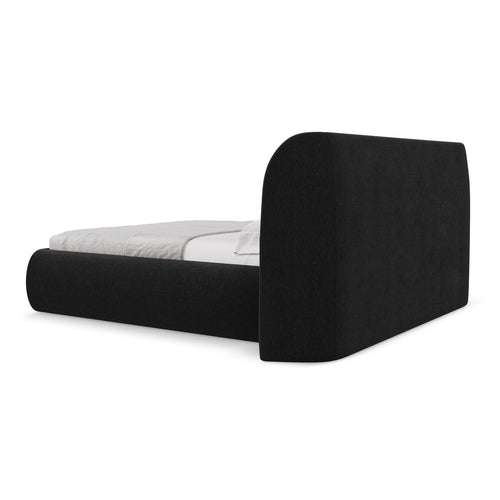 LaMiaSofa Bed met opbergruimte Trieste - chenille stof - zwart - 230x215x110