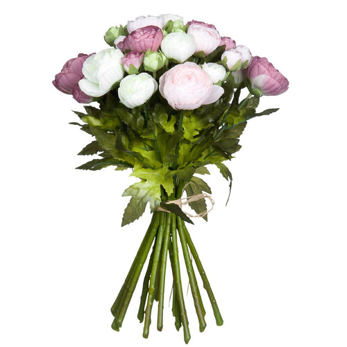 Mica Decorations Ranonkels Kunstbloemen Boeket - H35 x Ø26 cm - Roze