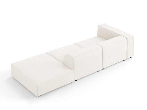 Cosmopolitan Design Rechte bank Arendal 4-zits, chenille met ribbeleffect, ivoor - 102x262x70cm