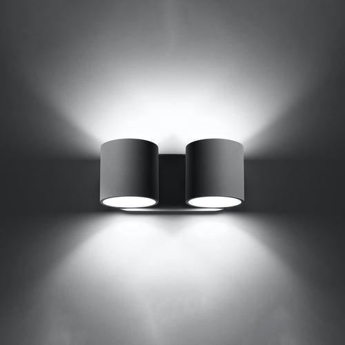 Sollux Lighting Wandlamp ORBIS 2 grijs - 26x12x10cm
