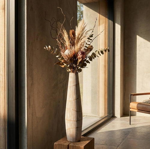 Mauro Ferretti vaas - Ø 17x68,5 cm - beige